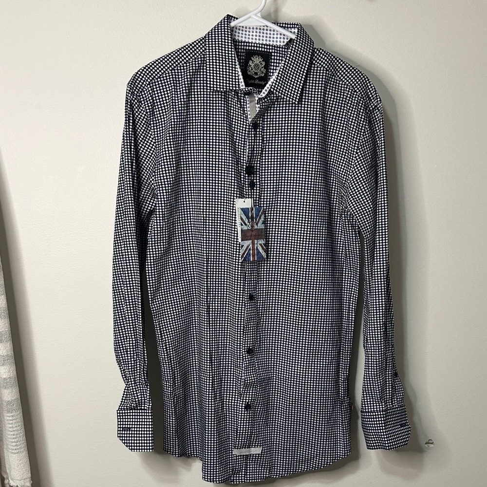 English Laundry Black and White‎ Gingham Shirt size Medium